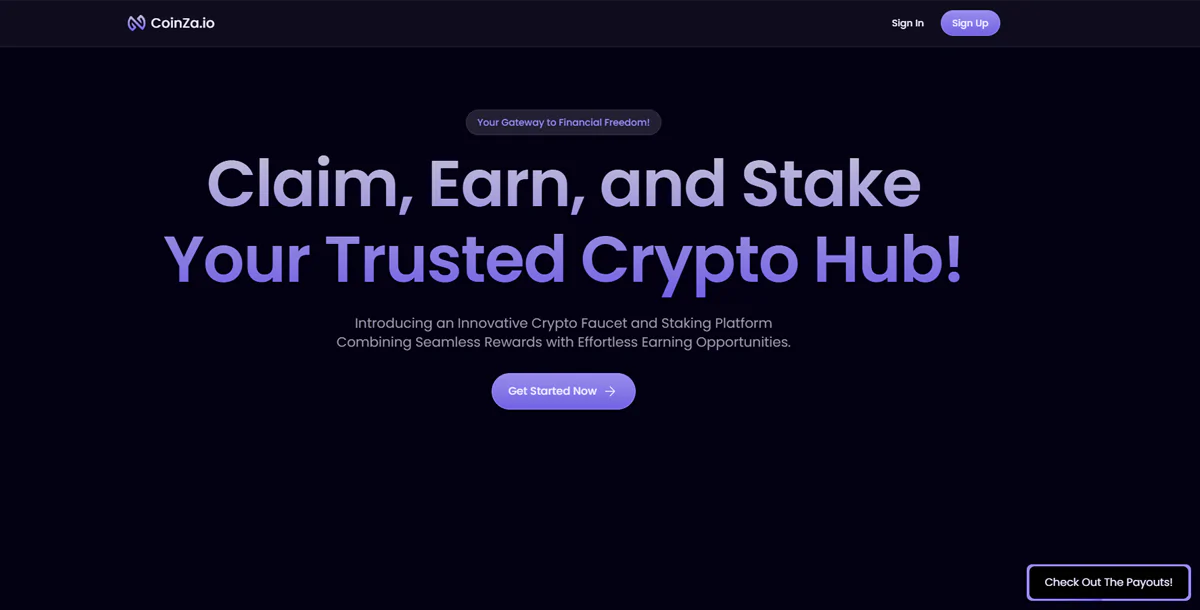 Coinza - Multi Cryptocurrency Faucet Website and Staking System