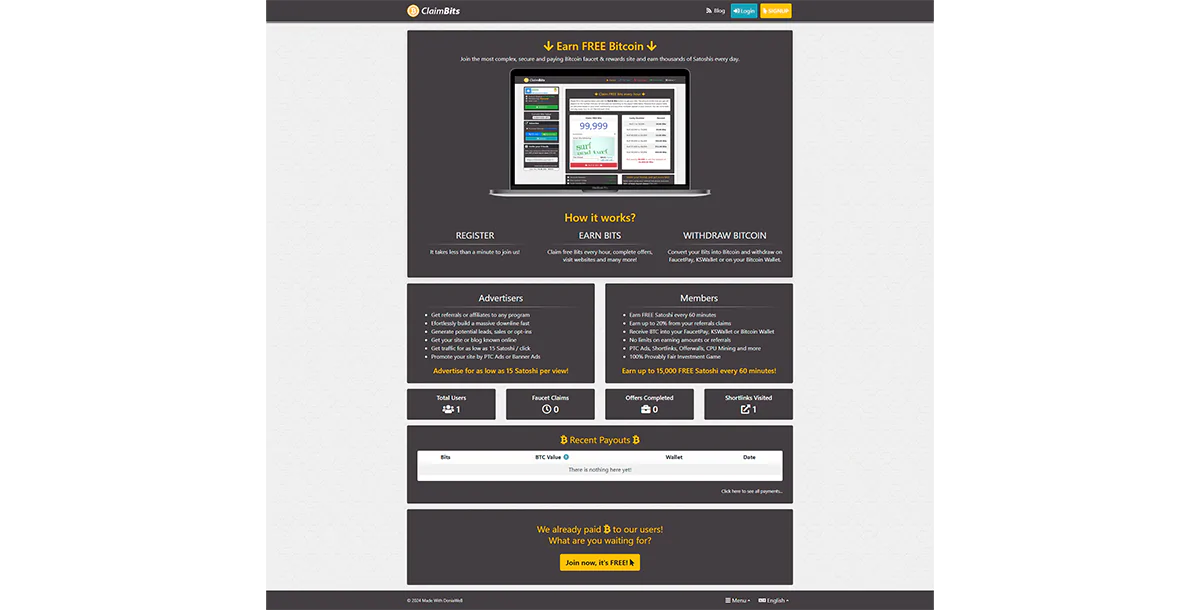 ClaimBits - Ultimate Bitcoin Faucet